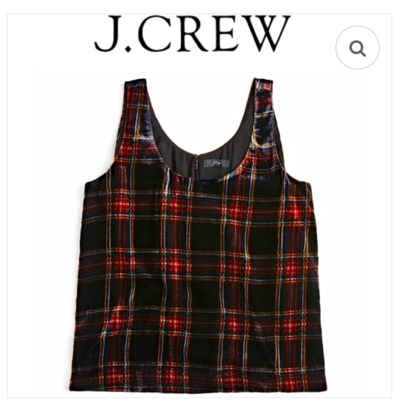 J. Crew Tops - J. Crew Stewart Tartan Plaid Velvet Sleeveless Top- Sz 6